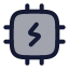 Cpucharge icon with duotone rounded style