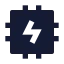 Cpucharge icon with solid sharp style
