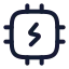 Cpucharge icon with stroke rounded style