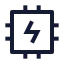 Cpucharge icon with stroke sharp style