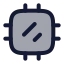Cpu icon with duotone rounded style