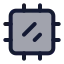 Cpu icon with duotone standard style