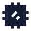 Cpu icon with solid sharp style