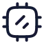 Cpu icon with stroke rounded style