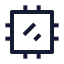 Cpu icon with stroke sharp style