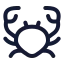 Crab icon with stroke rounded style