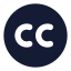 Creativecommons icon with solid rounded style
