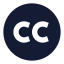 Creativecommons icon with solid sharp style