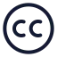 Creativecommons icon with stroke rounded style