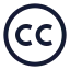 Creativecommons icon with stroke sharp style