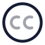 Creativecommons icon with twotone rounded style