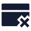 Creditcardnotaccept icon with solid sharp style