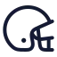 Crickethelmet icon with stroke rounded style