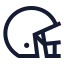 Crickethelmet icon with stroke sharp style