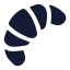 Croissant icon with solid rounded style