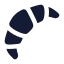 Croissant icon with solid sharp style
