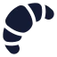 Croissant icon with solid standard style