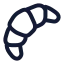 Croissant icon with stroke rounded style