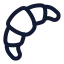 Croissant icon with stroke standard style