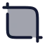 Crop icon with duotone rounded style