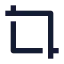 Crop icon with solid sharp style