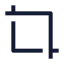 Crop icon with stroke sharp style