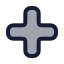 Cross icon with duotone rounded style