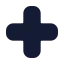 Cross icon with solid rounded style