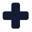 Cross icon with solid standard style