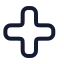 Cross icon with stroke rounded style