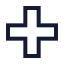 Cross icon with stroke sharp style
