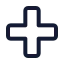 Cross icon with stroke standard style