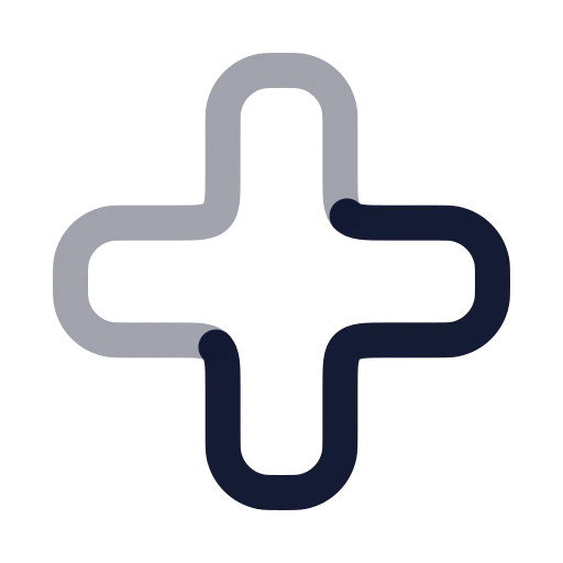 Cross Icon in Twotone Rounded style