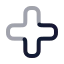 Cross icon with twotone rounded style