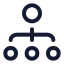 Crowdfunding icon with stroke rounded style