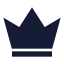 Crown icon with solid sharp style