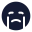 Crying icon with solid rounded style