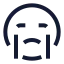 Crying icon with stroke sharp style
