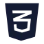 Css icon with solid sharp style