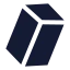 Cuboid icon with solid sharp style
