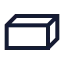 Cuboid icon with stroke sharp style
