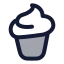 Cupcake icon with duotone rounded style