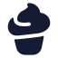 Cupcake icon with solid rounded style