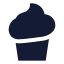 Cupcake icon with solid sharp style
