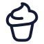 Cupcake icon with stroke rounded style