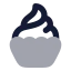 Cupcake icon with bulk rounded style