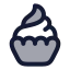 Cupcake icon with duotone rounded style