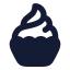 Cupcake icon with solid rounded style
