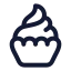 Cupcake icon with stroke standard style