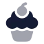 Cupcake icon with bulk rounded style
